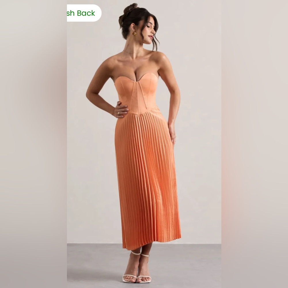 NEW (with tags) Club L London Strapless Peach Dress